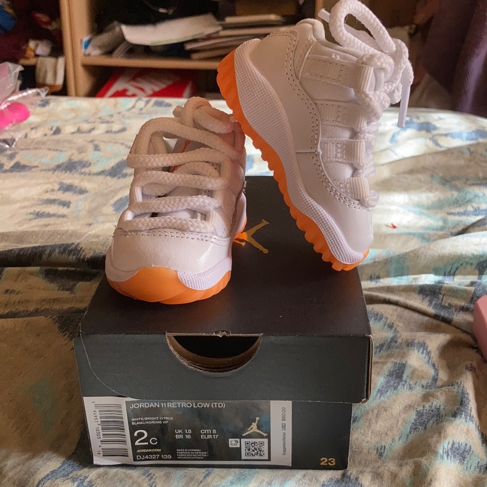 Jordan 11, size 2c worn by infant that doesn’t walk